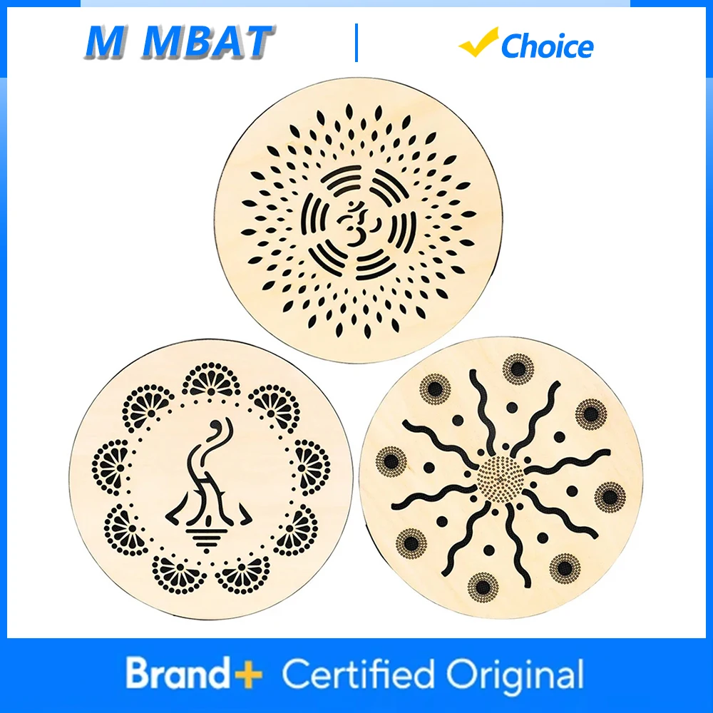 M MBAT 8/10/12 Inch Tambourine Wooden Handbell Hand Drum Stream Sound Tambourine forConcerts Game Dance Percussion Instrument