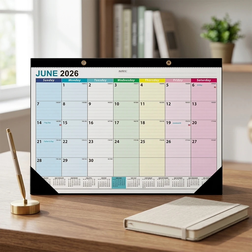 Desk Calendar Premium Paper 18-Month Planner Daily Organizer for Office Home Study Room Minimalist Desktop Stationery 2027