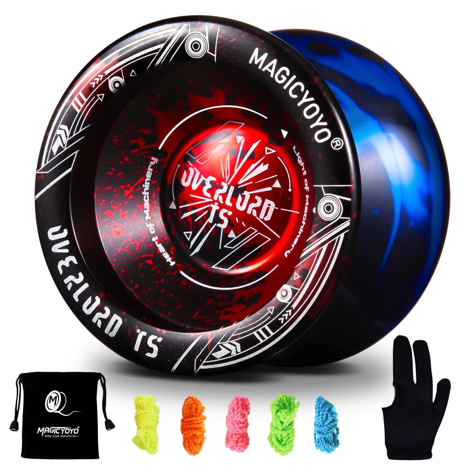 MAGICYOYO T5 OVERLORD Unresponsive Yoyo, Aluminum Alloy Metal Professional Yoyo,Bonus - 5 Strings, Yo-Yo Bag, Glove