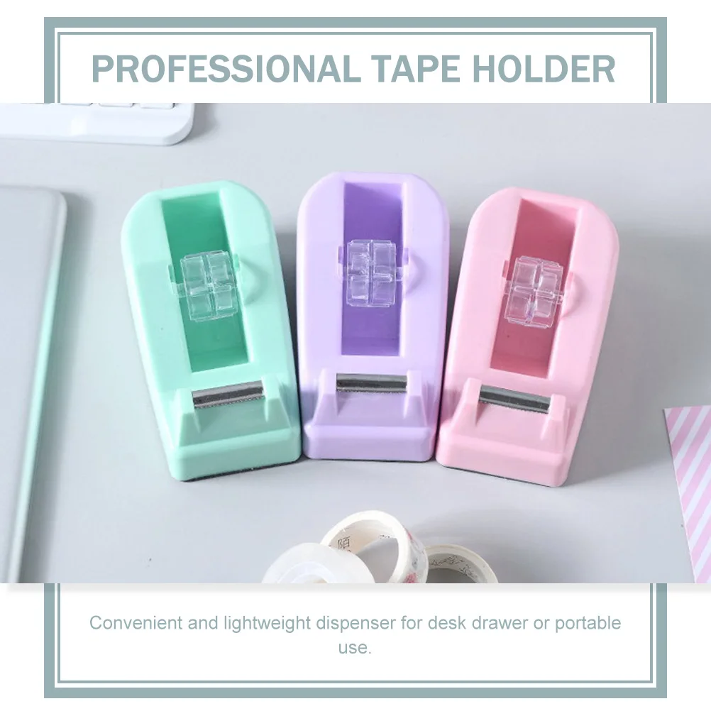 

3pcs Portable Tape Dispenser Household Sticker Dispenser Professional Tape Cutter Smooth Edges Lightweight For Office