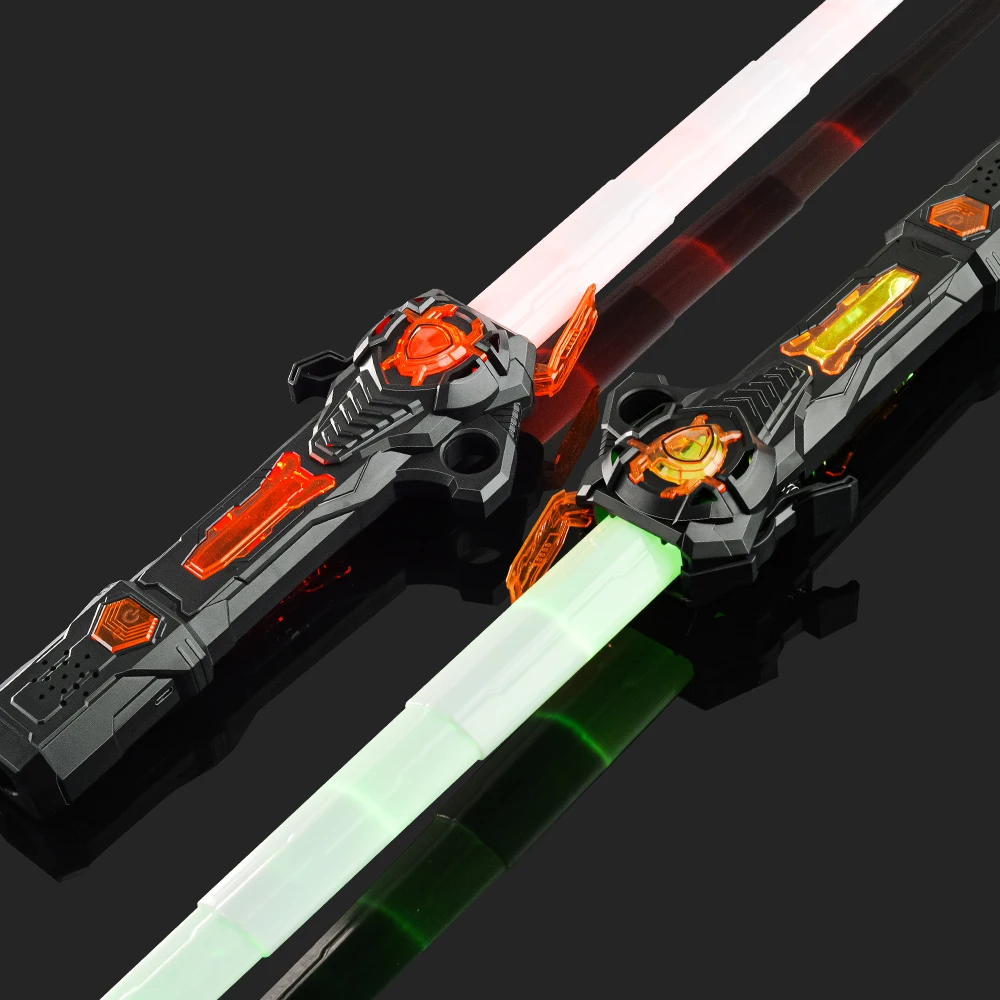 RGB Light up Sabre voor kinderen, USB oplaadbare sabel 16 kleuren intrekbaar laserzwaard, knipperend zwaard, lichtgevend speelgoed, fluorescerend