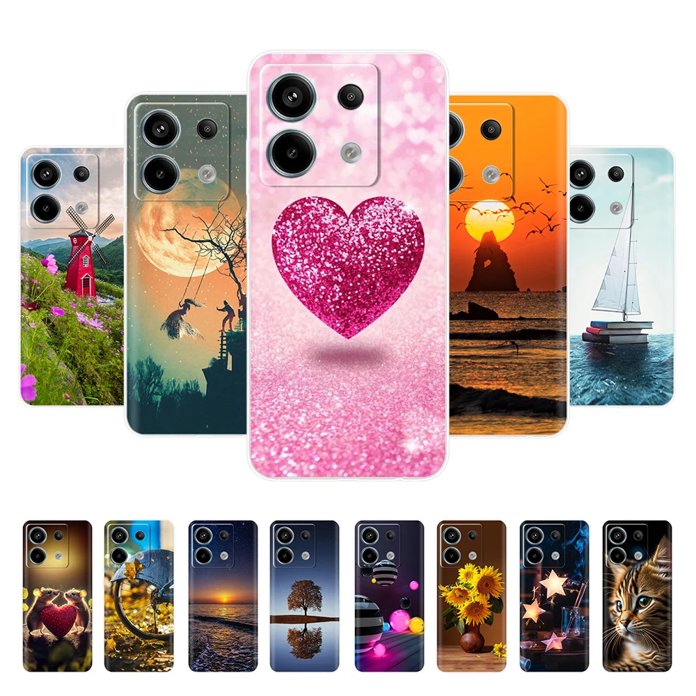 For Xiaomi Redmi Note 13 Pro 5G Case Cute Love Heart Silicon Soft Phone Cover For Redmi Note 13 5G Coque Redmi Note13 Case Clear