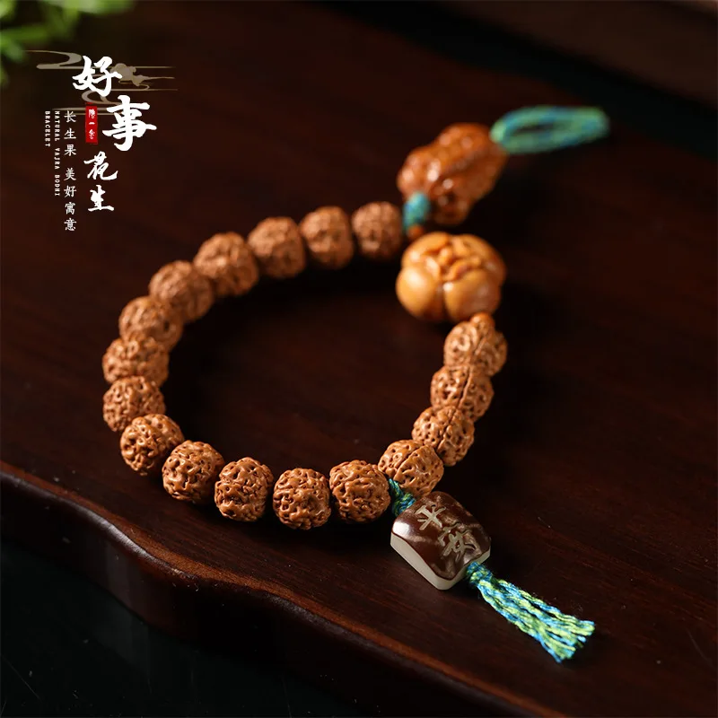 things Peanut-shaped diamond Bodhi beads retro unisex for good luck and peace couple's bracelet Buddhist pra