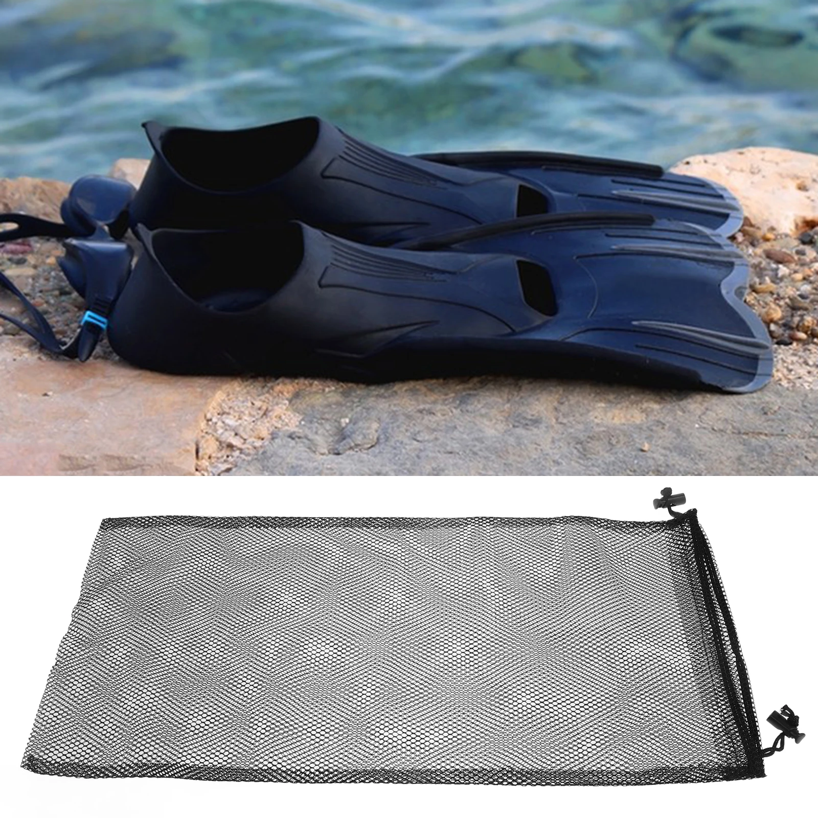 

For Snorkel Equipment Large Capacity Drawstring Carrier Durable Nylon Sports Gear For Diving Swimming Mesh Scuba Gear
