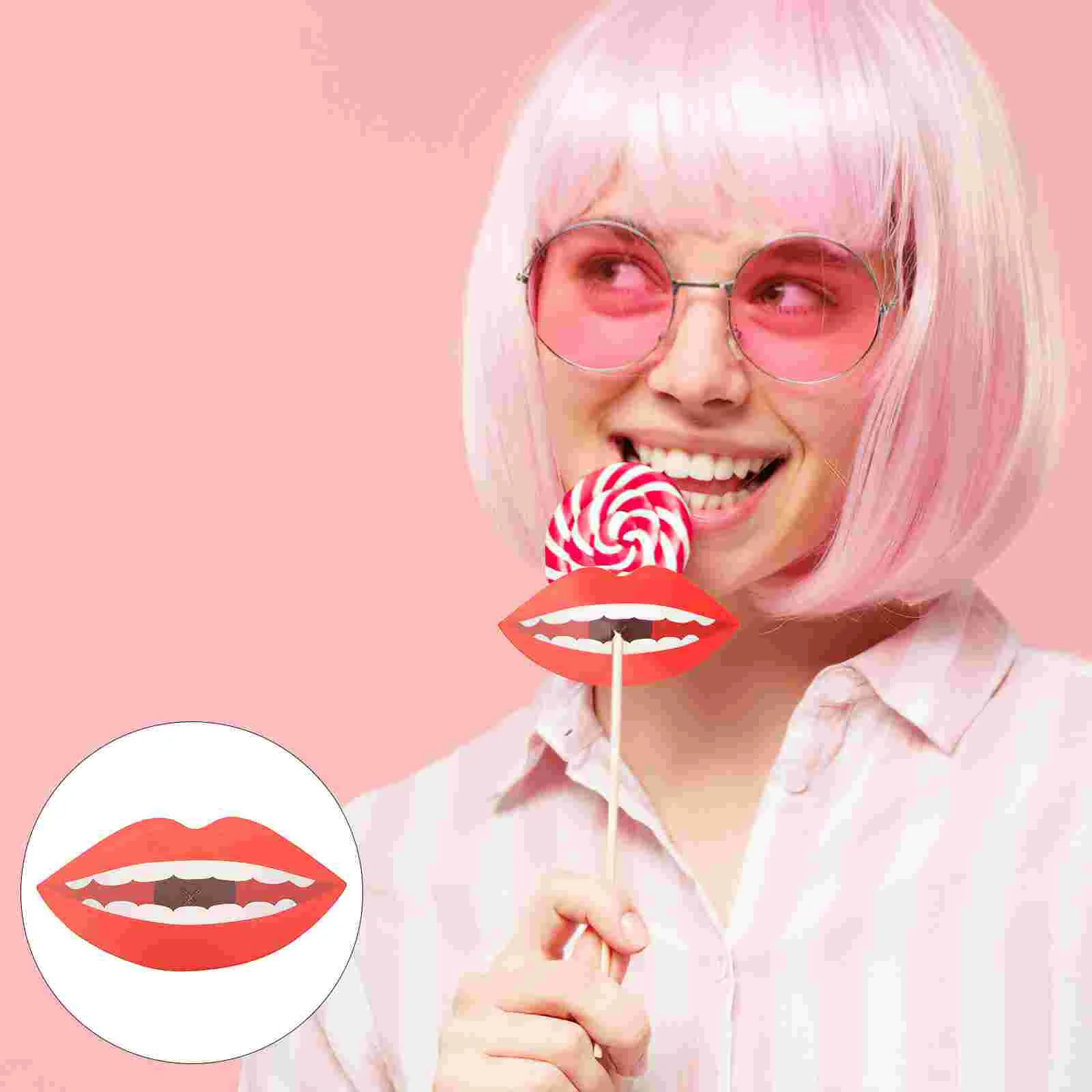 

100 Pcs Red Lip Decoration Paper Card Lollipop Holder Valentines Day Decor Candy Wrapping Party Lollipop Decor Event Party