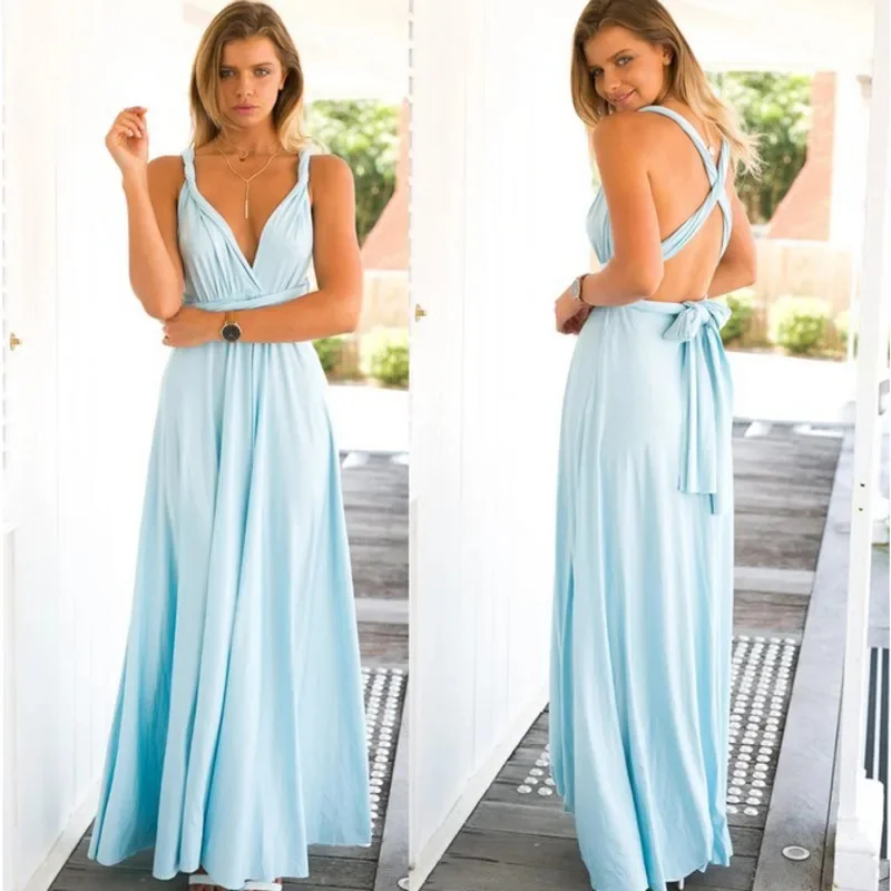 Sexy Women Maxi Dress Boho Infinity Bandage Long Dresses Multiway Convertible Wrap Party Dresses Bridesmaids Robe Longue Femme