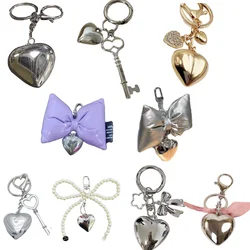 Love Heart Pendant Keyrings Phone Charm Elegant Heart shaped Alloy Pendant Keychain Accessories for Fashion Enthusiasts