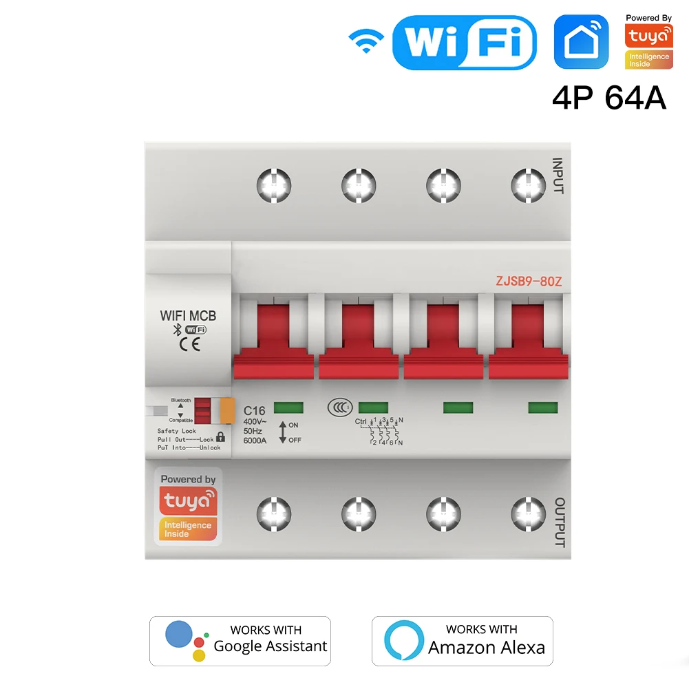 1P(2P,3P,4P) 16A/20A/32A/40A/50A/63A/80A/100A الذكية واي فاي قطاع دارة IoT الهواء التبديل الزائد حماية من زيادة التيار القصير #6