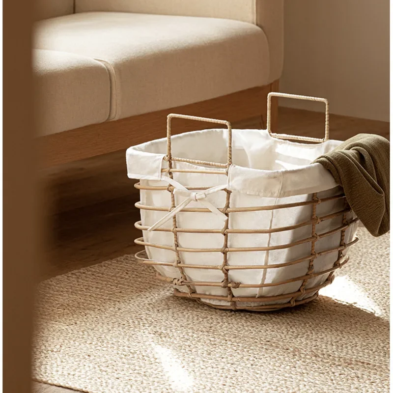 Japanese Rattan Storage Basket, Laundry Basket, Clothing, Toys, Organizer Boxes, Versatile, Practical, Home Supplies