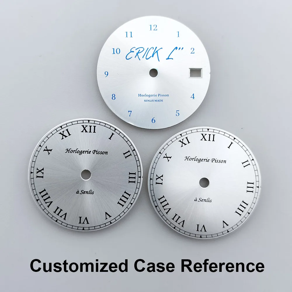 28,5-mm-Zifferblatt, geeignet für Uhren mit NH-35/36-Uhrwerk, Einzel- oder Doppelkalender, Uhrenteile, personalisierte Anpassung, LOGO/Namen/Foto, DIY – Detail 5