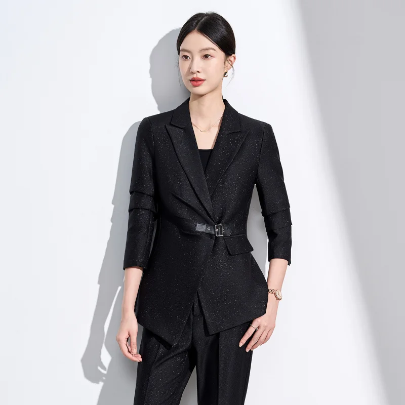 Women's Suit Set for Spring and Autumn, New High-End Professional Outfit for Jewelry Store and Beauty Salon Managers, Small Blaz