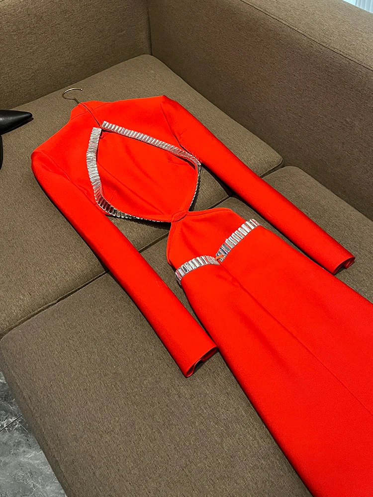 Vestido de Noche Ne sin Espalda con Diseño de Diamantes Incrustados Estilo Hebe, Falda Larga, Vestido de Mujer E y ...