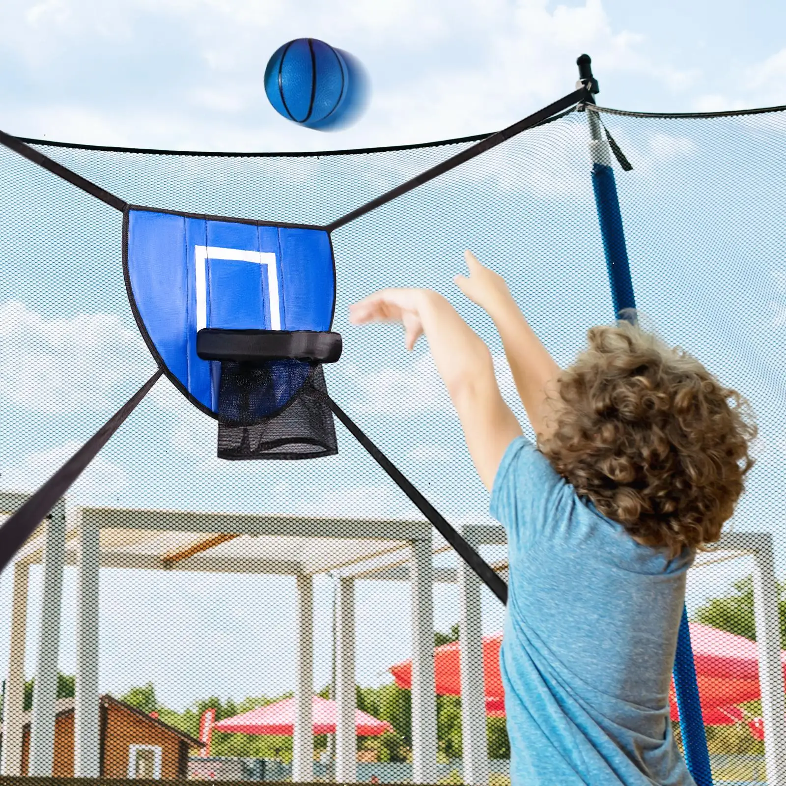 

Mini Trampoline Basketball Hoop Basketball Goal Sturdy for Kids and Children Sturdy Goal Game Trampoline Accessory for All Ages