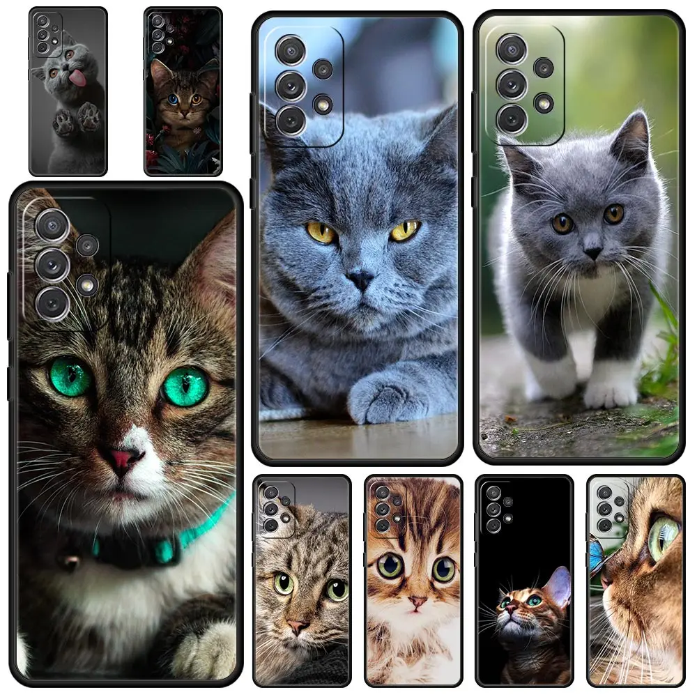 

Cartoon Cute Cats Background Case for Samsung Galaxy A51 A71 A21S A12 A11 A31 A52 A41 A32 A01 A23 A33 A53 A73 A03S A13 5G Cover