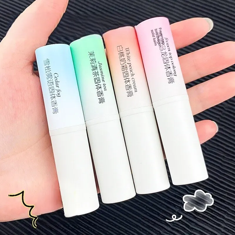 4 Packs Solid Balm Perfume Lasting Fragrance Natural Fresh Light Fragrance Portable Easy To Bring Deodorant Female