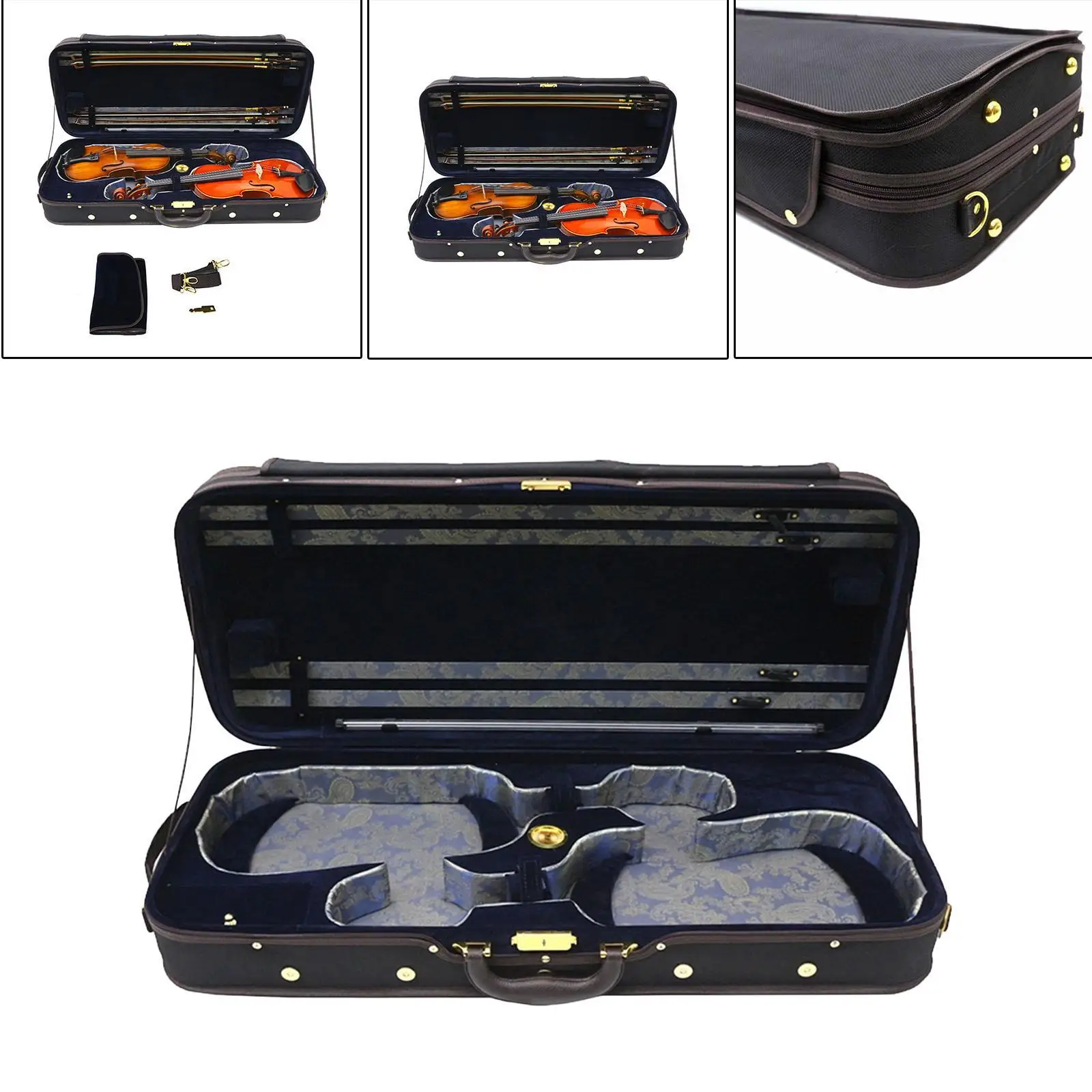 

Двойной футляр для хранения 4/4, портативный дорожный органайзер, защита от пыли, с ремнем для переноски, для любителей активного отдыха и музыкантов