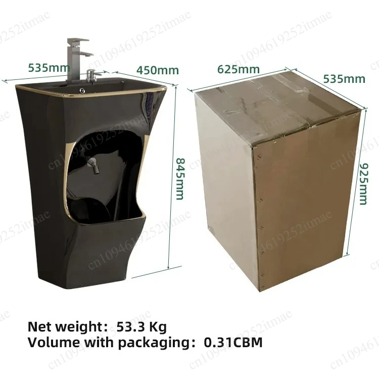 Golden Double Layer Large Size Foot Washing Sink Station