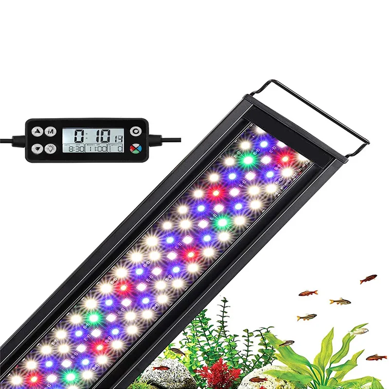 

30CM 14W Full Spectrum Aquarium LED Lighting With Timer Waterproof Moonlight Sunrise Sunset Plant Grow Extendable for Fish Tank