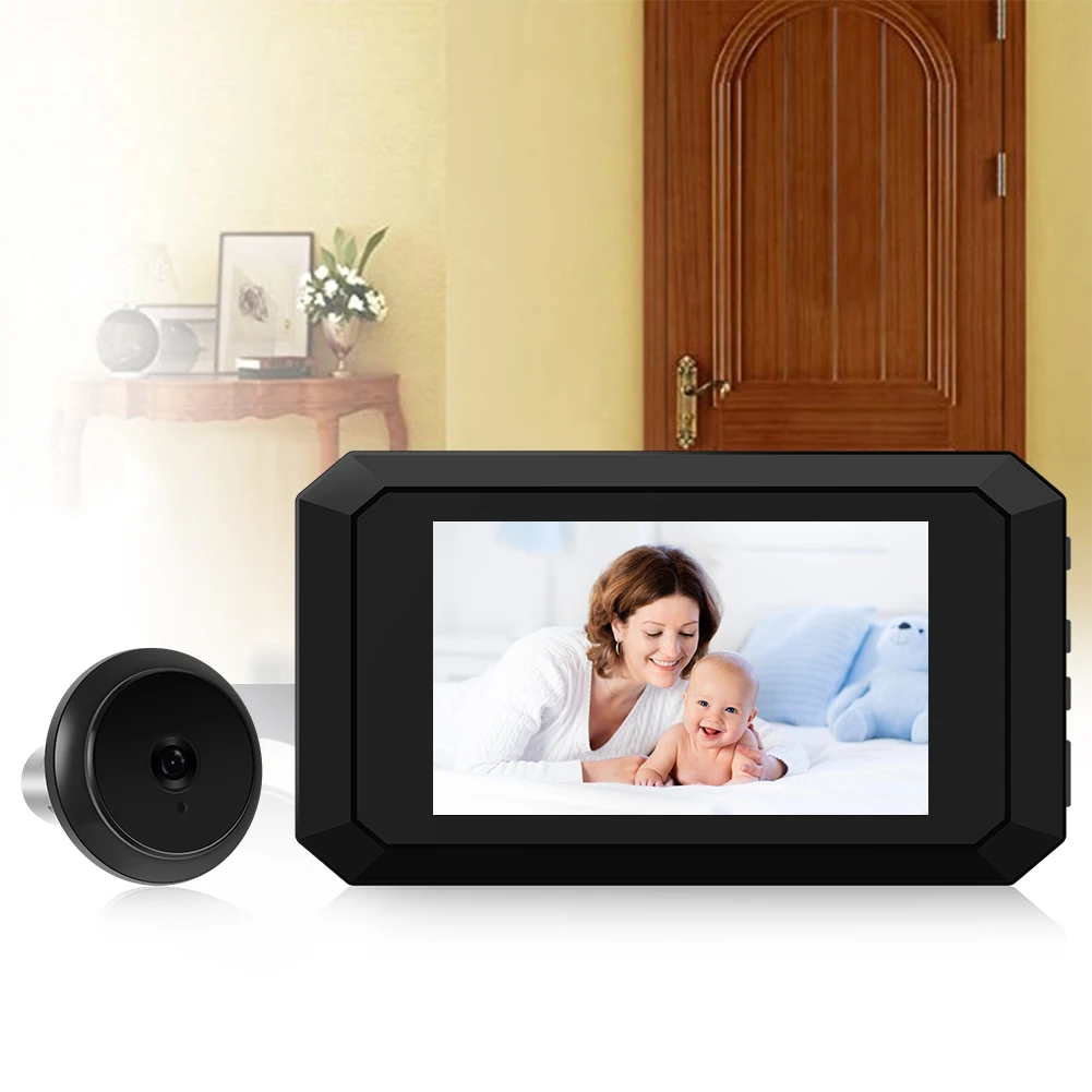 Safety Door Viewer Night Vision Video Digital Door Viewer Photo Recording Door Peephole Camera 1400mAh Build-in Lithium Battery