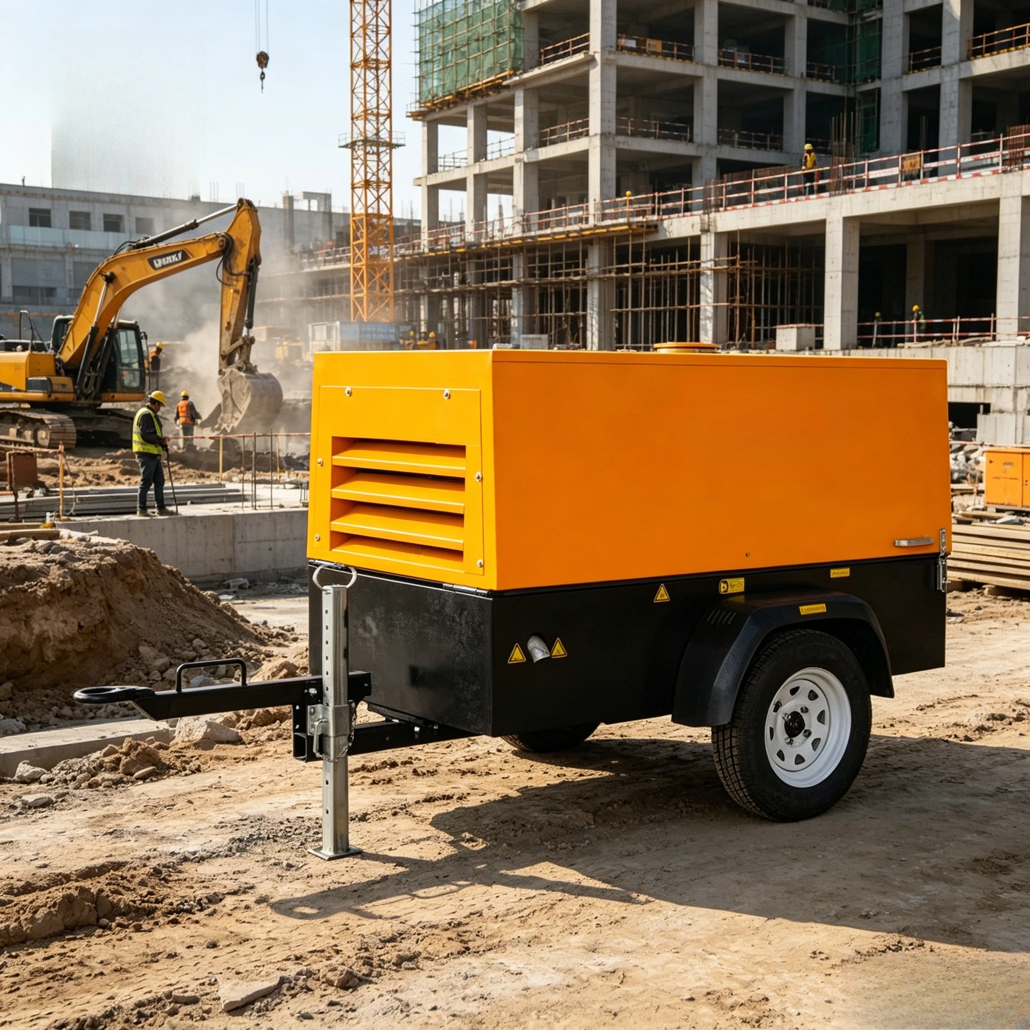 High Efficiency Low Fuel Consumption Portable Diesel Screw Air Compressor 33KW 7Bar High Pressure for Mining Drilling Customized