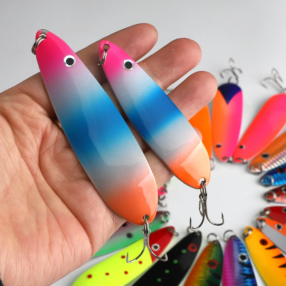 FISHINGFANS Forellenangeln 75mm/95mm Löffelköder Künstlicher Köder Süßwasser-Spinnköder Jigbait Fischköder Flutter Spoon Jerkbait Köder – Detail 3