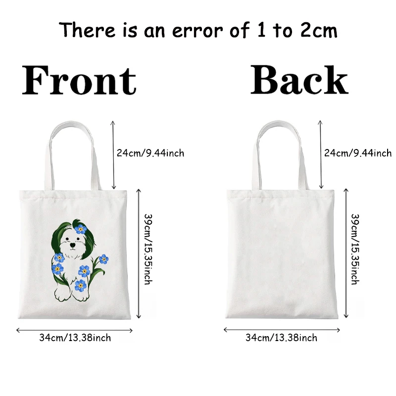 Sac fourre-tout de rangement de dessin animé, sac à main de grande capacité, sacs à provisions réutilisables, cadeau, chat, chien, fleur, mode, évaluation, initié