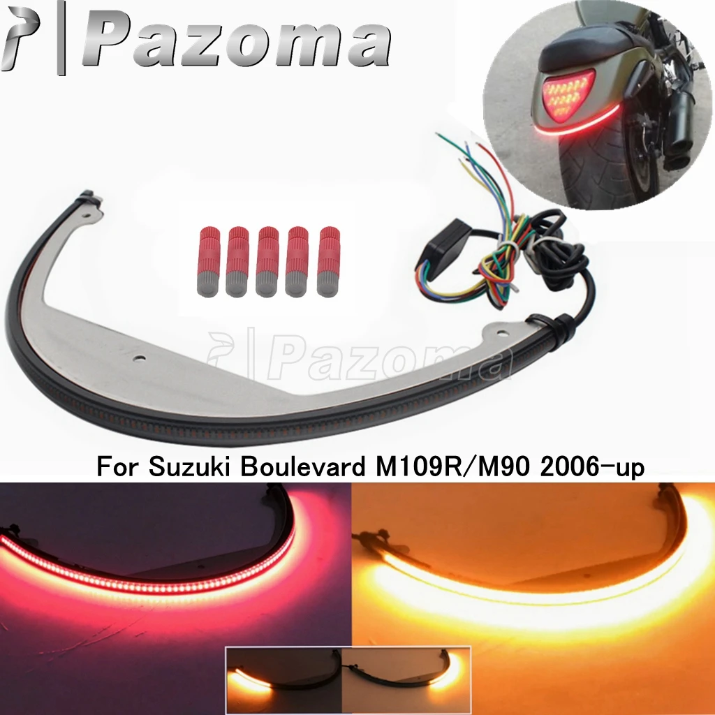 

LED Flowing Turn Signal Light For Suzuki Boulevard M109R M90 Motorcycle Rear Brake Stop Lamp Taillight Fender Bracket Indicator