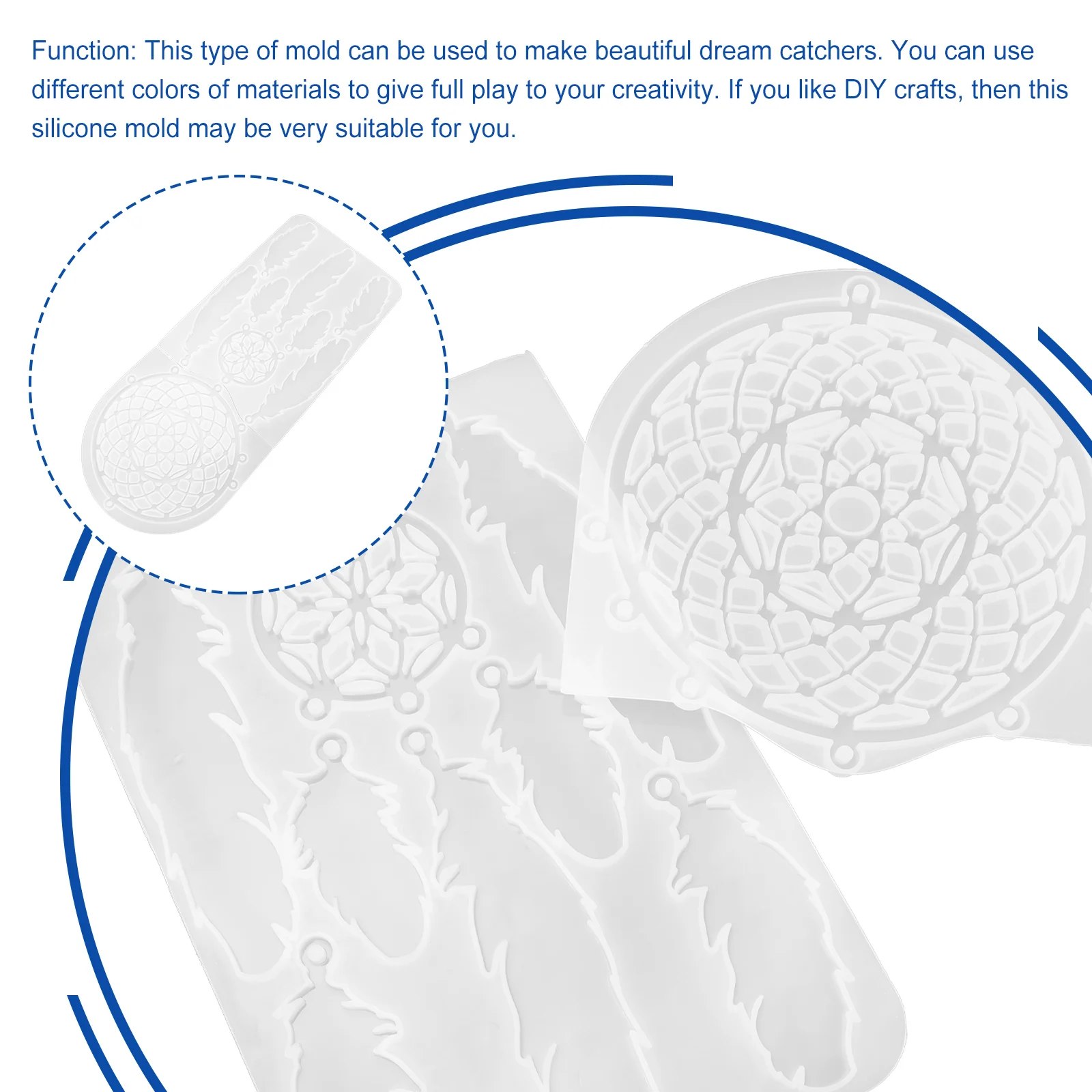 

Dream Catcher Stencil Mold for Home Wall Hangings Decor DIY Dreamcatchers Silica Gel