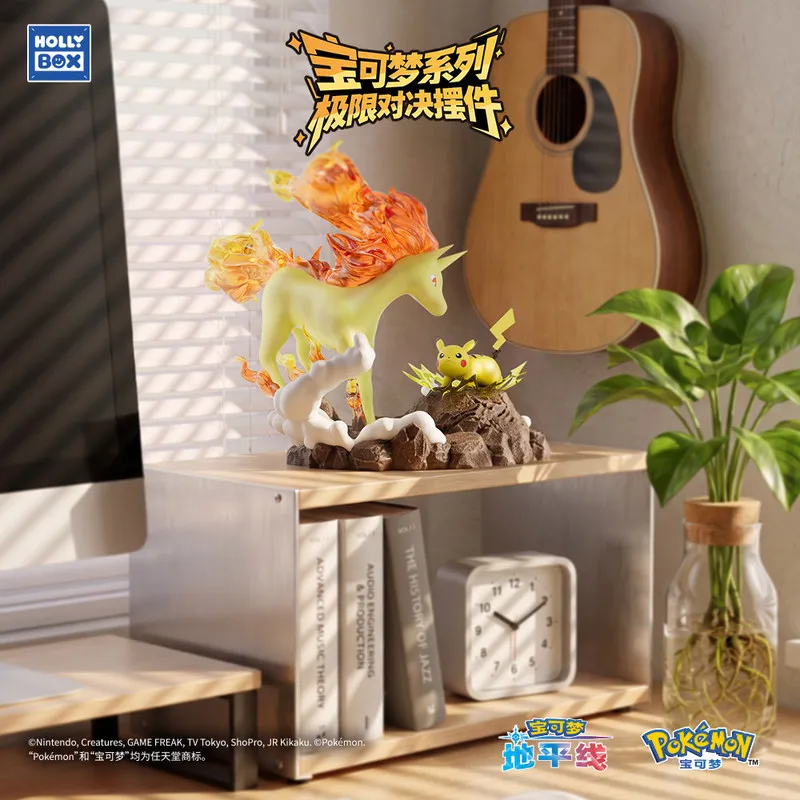 Hollybox PokéMon Ultimate Battle Series Rapidash Charizard Vs Pikachu Desktop Scene Ornament Trendy Collectible Toy Anime Gifts view 5