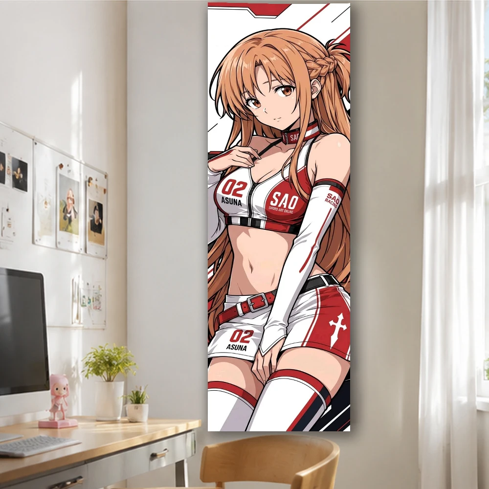 Asuna Racing Suit Vertical Long Tapestry Anime Door Wall Hanging Girls Decor