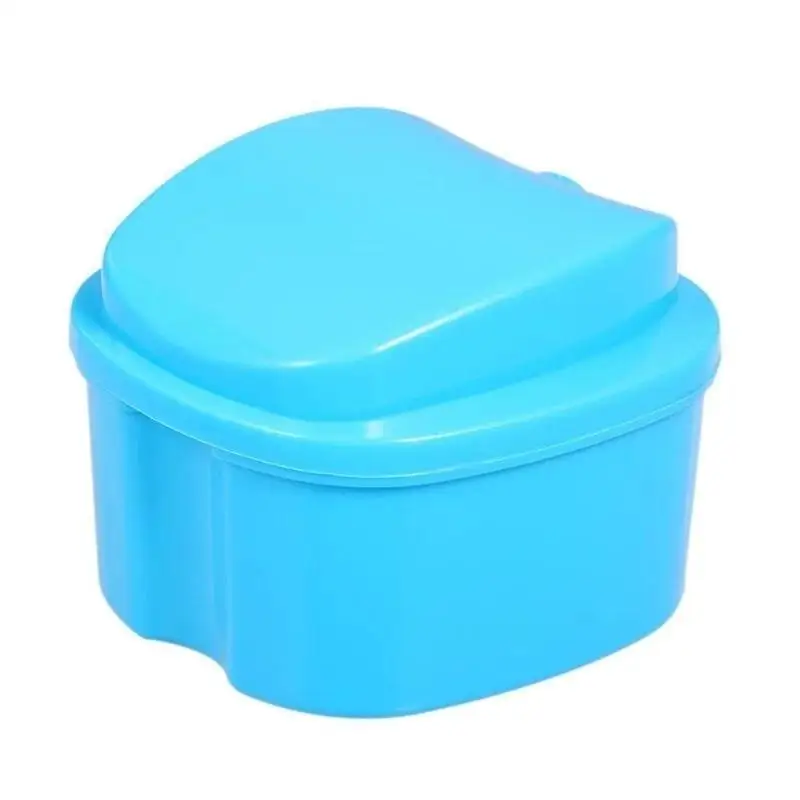 Denture Storage Box With Hanging Net Leak Proof Portable False Teeth Orthodontic Retainer Mouth Suitable Elderly