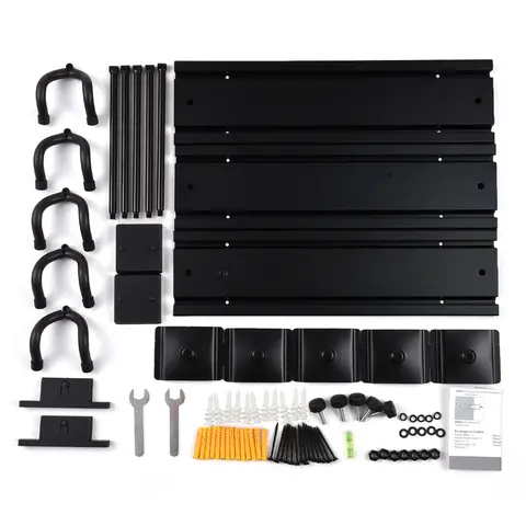 Gitarrställ för flera gitarrer Väggmonterad hängare Rymmer 5 gitarrer Aluminiumlegering Justerbar krokposition Slatwall Rail Stativ 10 best sales gitarrställ - №6