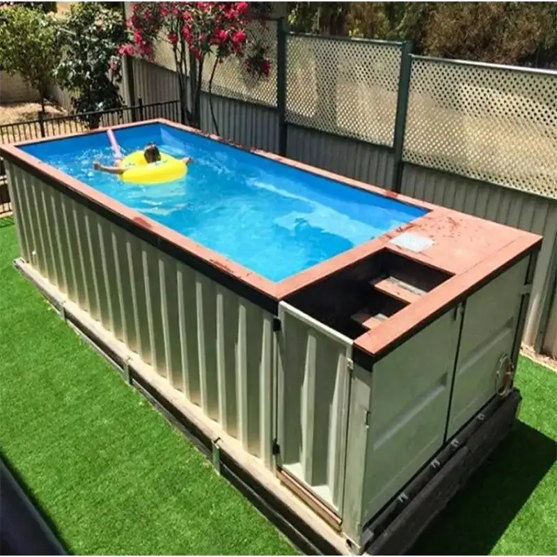 Large capacity container pool 20ft waterproof anti rust outdoor swimming container for family villa garden recreation Customized