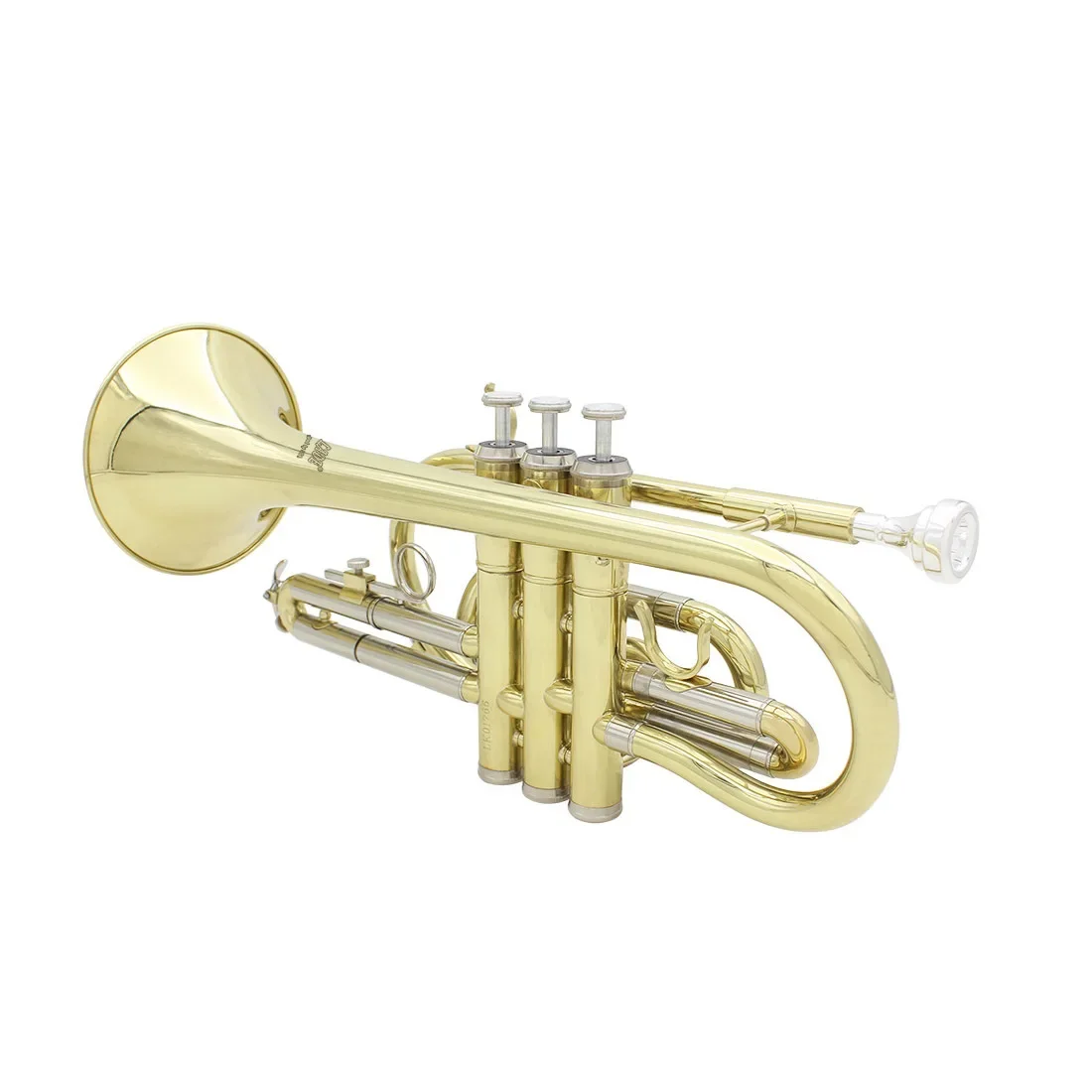 2025 المبتدئين كورنيه B-جسم مسطح آلة موسيقية برونزية تغيير الذهب والفضة صندوق قماش بلونين