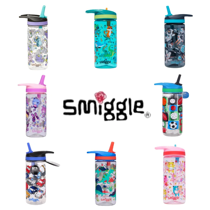 

Оригинальная австралийская бутылочка для воды Smiggle из силикагеля с соломинкой, стандартная детская чашка, подарки для друзей на день рождения