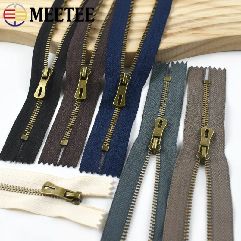 

2-10Pcs Meetee 3# Bronze Metal Zippers 15-30cm Close-End Zips Bag Closure Pocket Jeans Zipper Repair Kits DIY Sewing Accessories