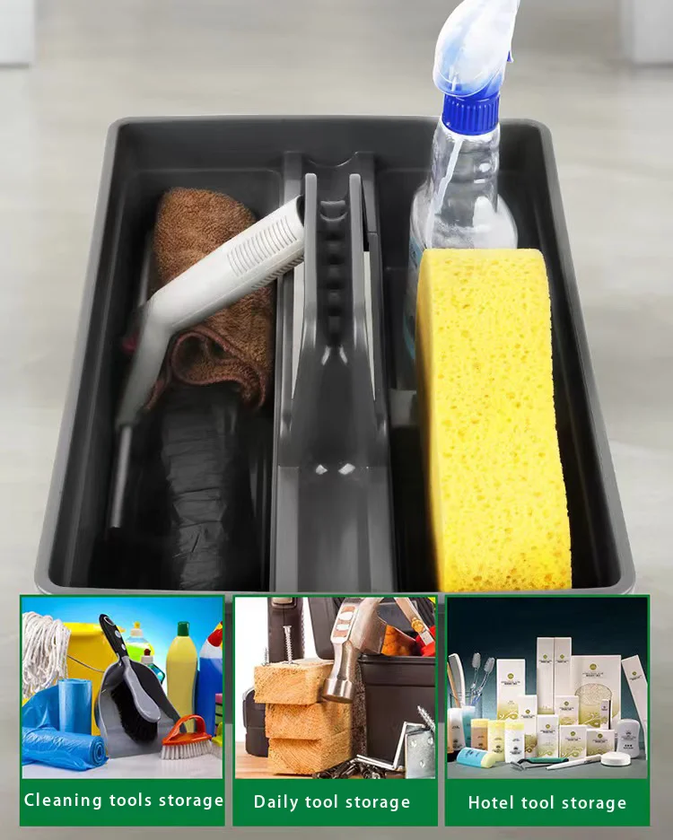 Portable Cleaning Basket, Sanitation Plastic Tool Basket Storage Box, Multi-purpose Miscellaneous Collection Basket Tool Bar