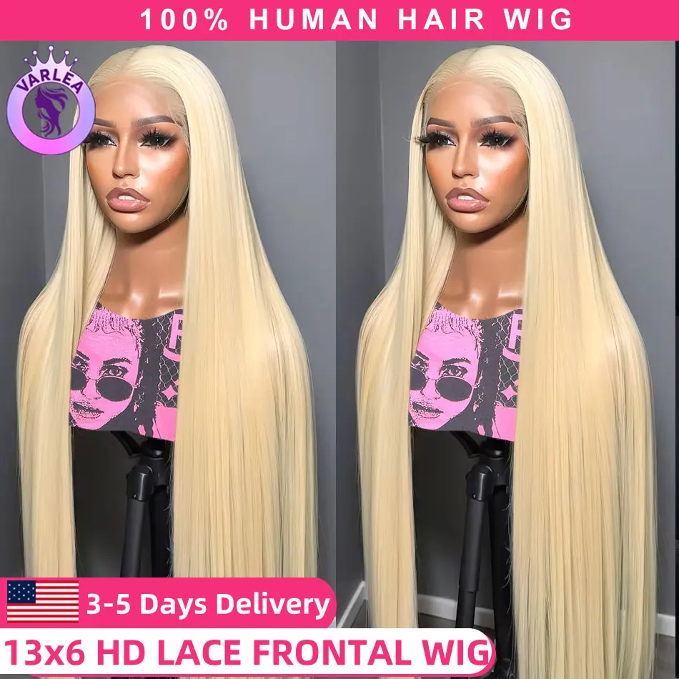 30 Inch 613 13x4 Lace Front Wig Human Hair 13x6 Straight HD Transparent Lace Frontal Wig 180% Density Blonde 613 Human Hair Wigs