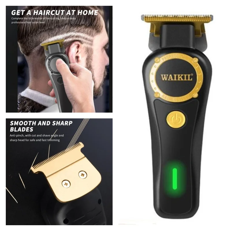 

Electric Fade Trimmer For Men Professional Barber Clipper Style Haircut T Blade Zero Gapped Cutter 0.1mm Adult Bald Head Shaver