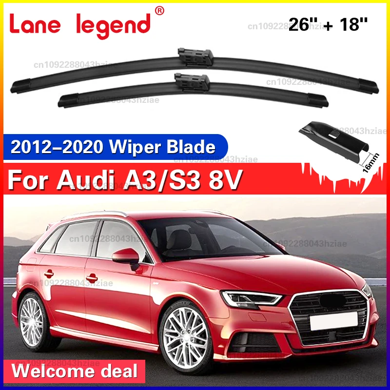 3 Teile/satz Frontscheibe Wischer Klingen Set Für Audi A3 S3 8V 2012-2020 2013 2014 2015 Windschutzscheibe Windschutz 26 "+ 18" Zubehör