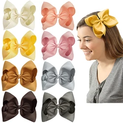 1Pcs 8Inch Grosgrain Ribbon Bows Alligator Hair Clips Girls Large Big Hair Bows Clips Hair Accessories for Teens Kids Toddlers