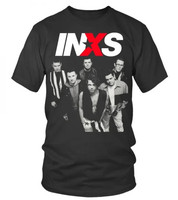 INXS band poster Men T-shirt Black Cotton Tee All Sizes S to 5XL JM178 Harajuku Men Original Gifts Vintage Clothes Men's