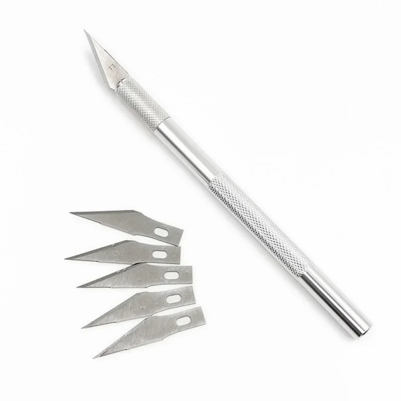 

1 SET Metal Handle Utility Knife DIY Stationery Knife Pen Wood Paper Engraving Pen Craft Sculpture Cutting Supplies