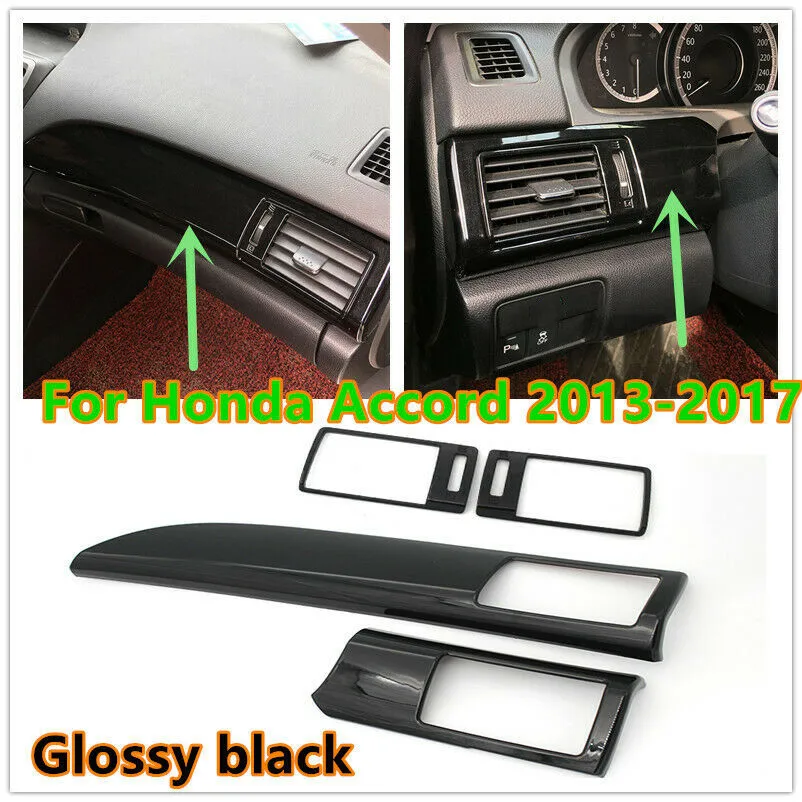 

4Pcs Glossy Black Front Air Outlet Frame Cover Trim Car Accessories For Honda Accord 2013-2017