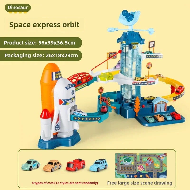 Large Space Shuttle Theme Car Track Diecasts Hot Wheels Educational Race Toys Set Rail Cars Holiday Gifts Toys