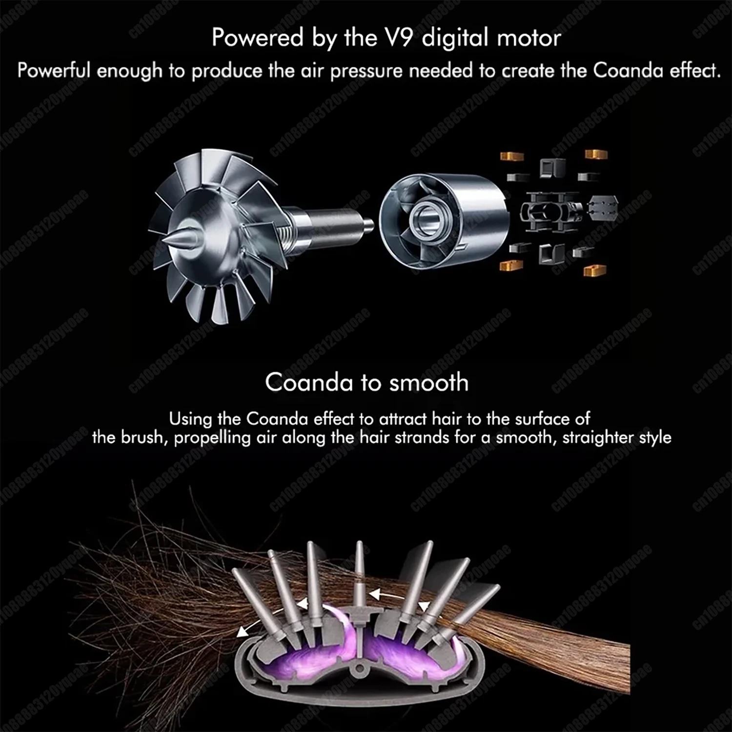 Hot Air Brush Auto-Curling 6 in1 Professional Multi Hair Styler Wrap Iron Straightener Hair Brush Curly Hair Dryer With Nozzles