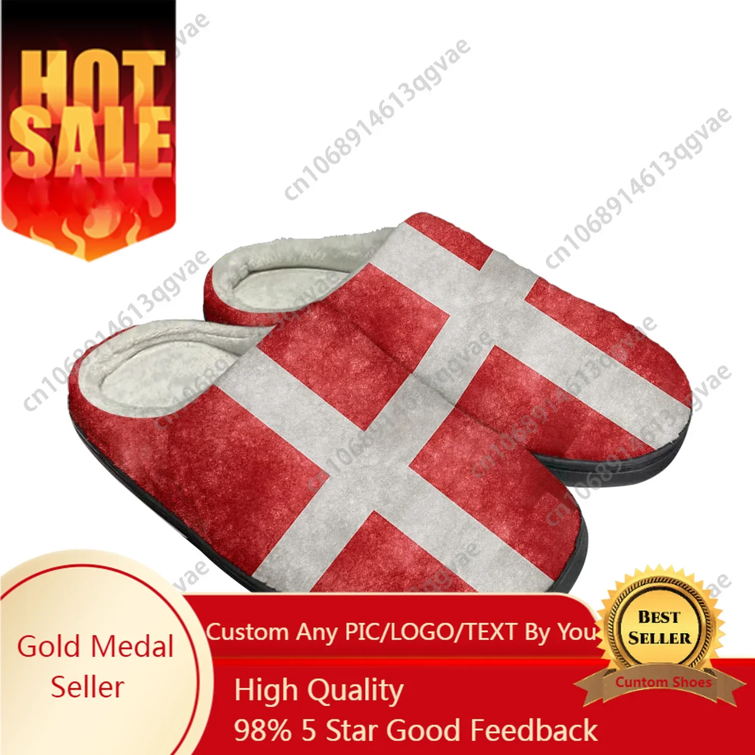 

Danish Flag Home Cotton Custom Slippers Mens Womens Sandals Denmark Plush Bedroom Casual Keep Warm Shoes Thermal Slipper