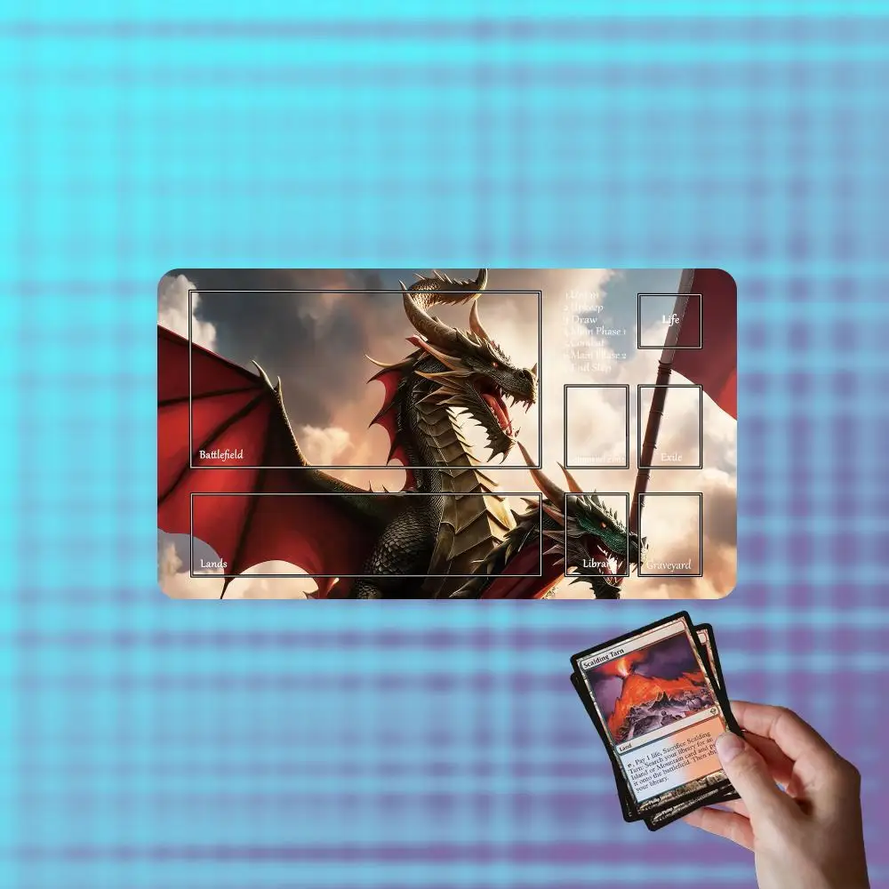 Magic Card Playmat Stitched with Zones Game Mats Tabletop rug TCG Card Battles Commander Gaming Mouse pad Duel deskmat Beginner