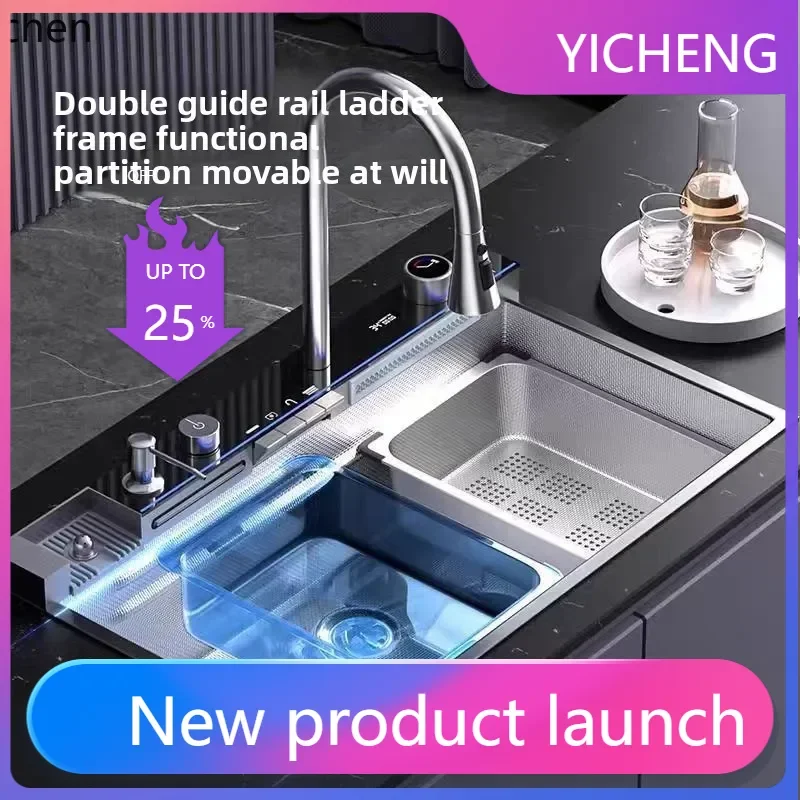 

Кухонная мойка LYY из нержавеющей стали, оригинальный цвет, многофункциональная, с цифровым дисплеем, большая, для мытья овощей