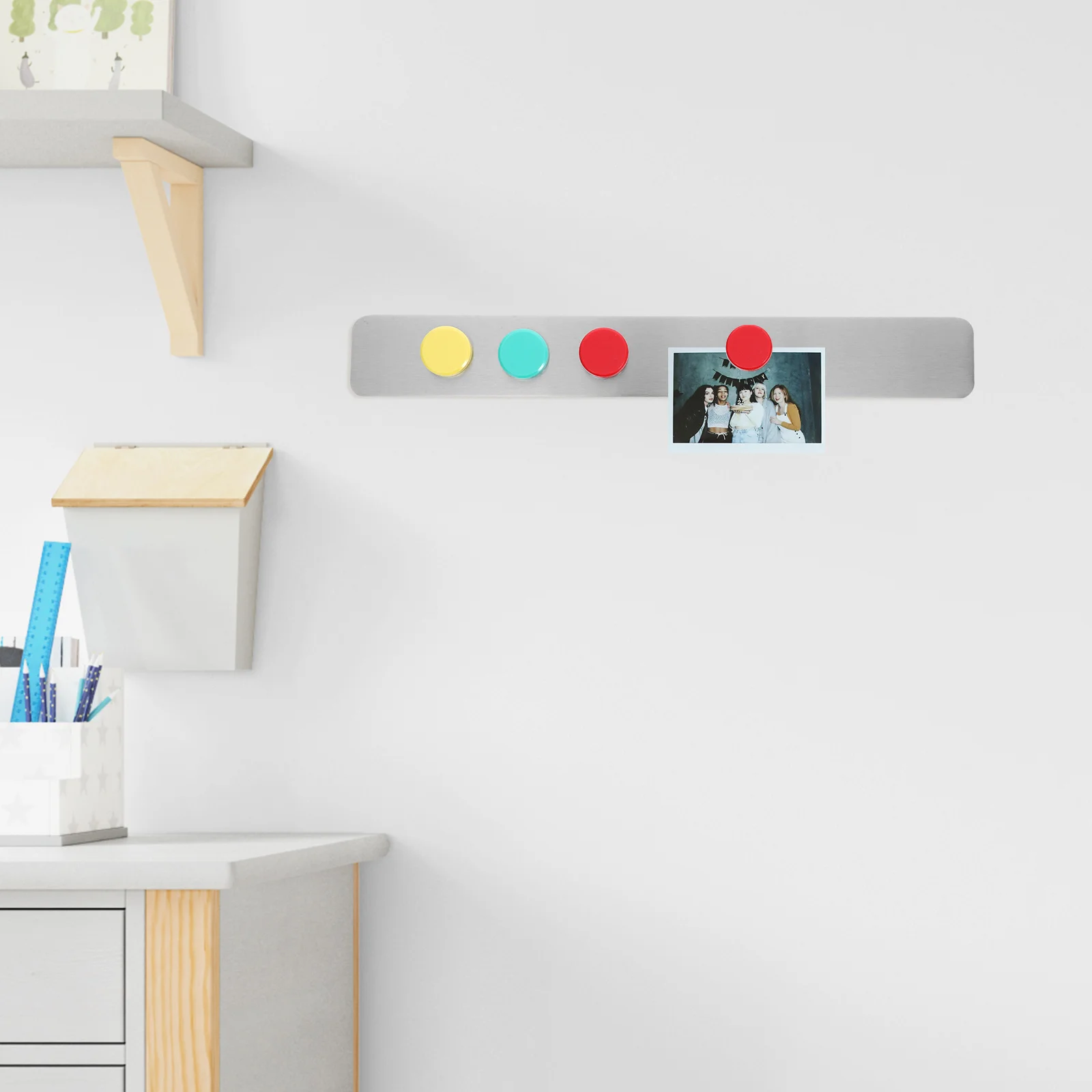 

2Pcs Adhesive-Backed Iron Strips Magnetic Clasps for Bulletin Board Organization Strong Hold Easy Note Attachment Home Office